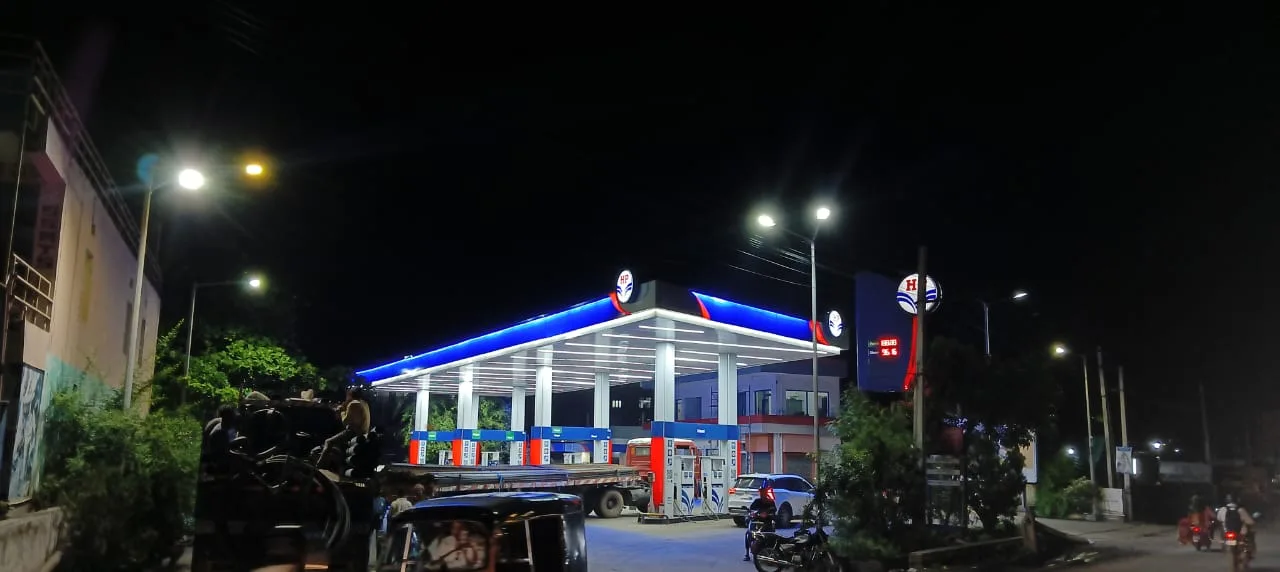 Canopy Fascia Lighting Work at S V Filling Station