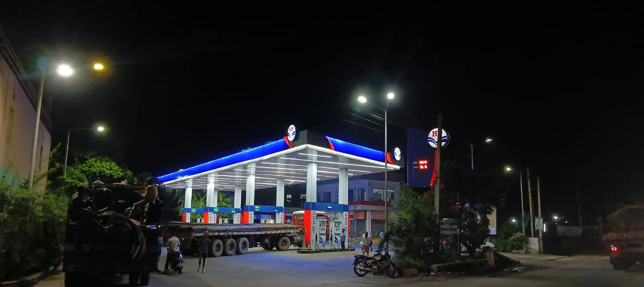Canopy Fascia Lighting Work at S V Filling Station — photo 2 of 4